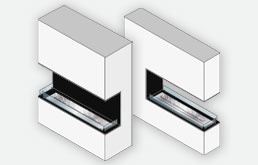 Tres caras chimenea de bioetanol