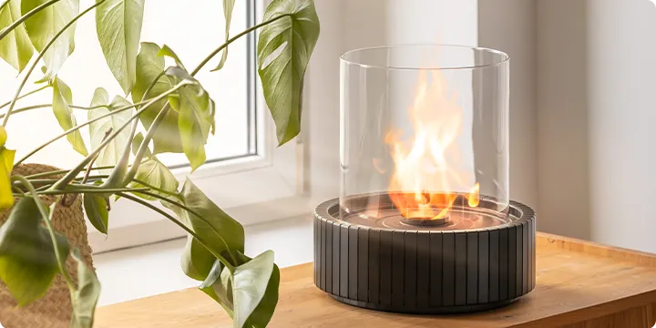 Cristal de seguridad para chimeneas de bioetanol con diseño elegante