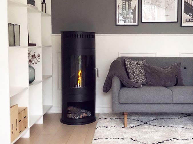 Bioetanol chimenea con leña artificial