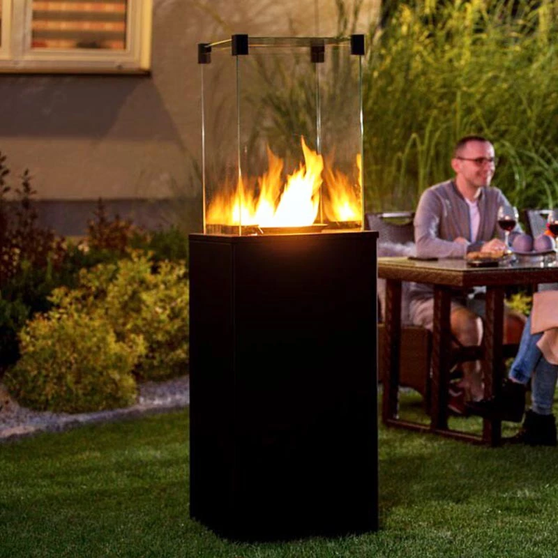 Deluxe Patio outdoor chimenea de gas - negro | Kratki