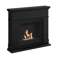 Chimenea de bioetanol Lønstrup Negra con acabado elegante y diseño compacto
