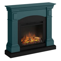 Chimenea eléctrica Magna turquesa de TAGU con diseño elegante y funcional.