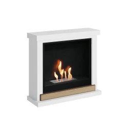Chimenea de bioetanol Skagen Blanca con diseño minimalista