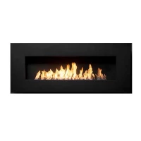 Icon Fires Nero 1450 en acero negro|Chimenea de bioetanol