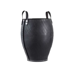 Cubo para leña de goma negro, accesorio para chimeneas
