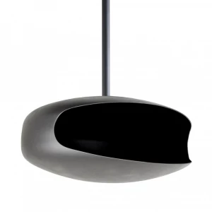 Negro UFO-60 Biochimenea con forma redonda colgada de techo. Elegante y moderna. Color negro