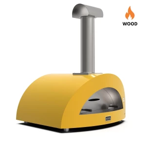 Horno de pizza de leña Moderno 5 Pizzas de Alfa Forni en color amarillo