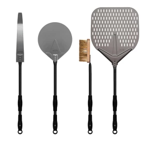 Juego de palas para pizza grande de Alfa Forni en acero inoxidable y negro
