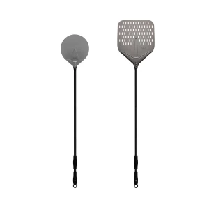 Juego de palas para pizza mediano Alfa Forni en acero inoxidable y negro