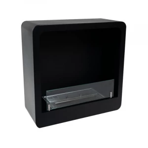 Chimenea de bioetanol negra de pared con bordes redondeados de ScandiFlames