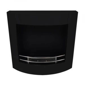 Chimenea de bioetanol curvada para pared color negro de ScandiFlames