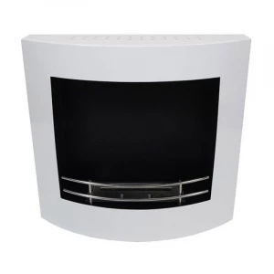 Chimenea bioetanol curvada de pared en blanco de ScandiFlames