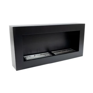 Chimenea de bioetanol doble de pared negra ScandiFlames