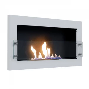 Chimenea bioetanol Texas blanca montada en la pared por ScandiFlames