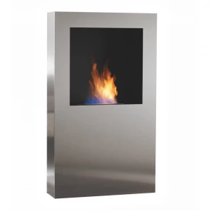 Safretti Cubico XL - acero inoxidable cepillado Chimenea de bioetanol con diseño moderno para el hogar