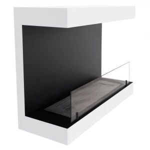 Chimenea de bioetanol de pared Dakota blanca de ScandiFlames