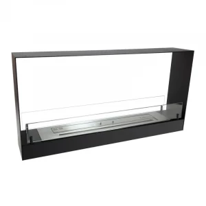 Chimenea de bioetanol empotrada de ventana negra ScandiFlames 100 cm