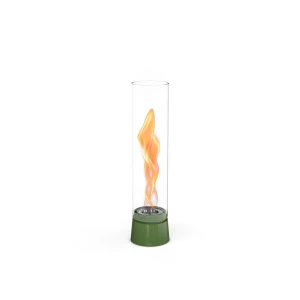 SPIN Air 900 Verde de höfats, chimenea de bioetanol de sobremesa de diseño elegante y compacto con llama giratoria y funcionamie