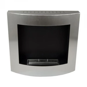 Chimenea bioetanol curvada de pared en acero inoxidable de ScandiFlames