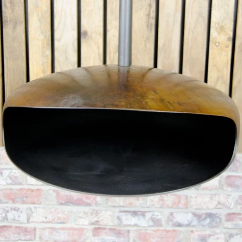 Colgante biohogar Oxid UFO-50 diseño moderno y único Oxid UFO-50 Biochimenea con forma redonda colgada de techo. Elegante y moderna. Color metal gastado