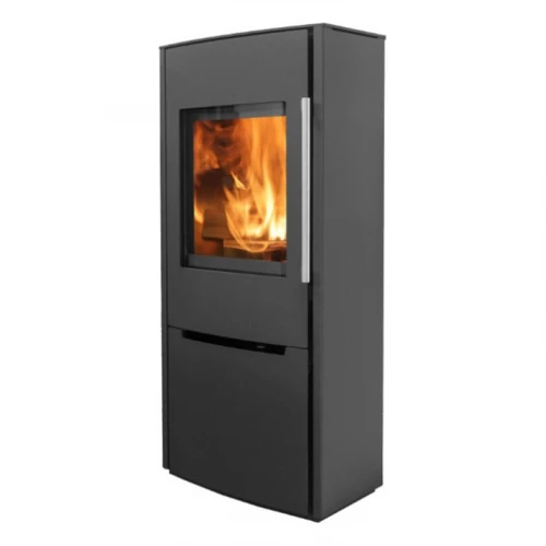 Vento Kera | Estufa de fuego y diseño en forma de tubo Estufa de fuego para suelo con forma vertida de estufa clásica Vento Kera