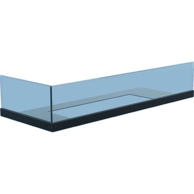 Esquina izquierda bio fire glass 60 cm Vidrio para chimenea - 60 cm izquierda cristal de seguridad