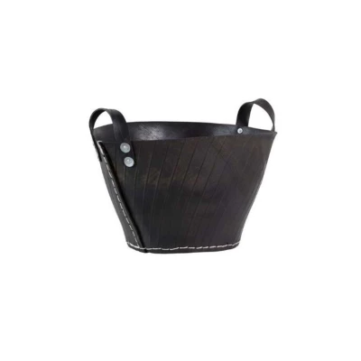 Cubo para leña de goma - Tamaño grande | Accesorios de chimenea Cubo para leña de goma tamaño grande en color negro