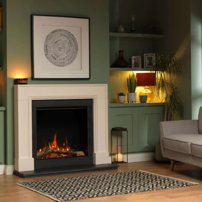 Solus 75E - Chimenea eléctrica empotrada | Compra ahora Solus 75E - Chimenea eléctrica empotrada de 3 caras en color negro