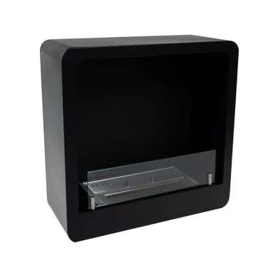 Chimenea Bioetanol Pared ScandiFlames - Bordes Redondeados Chimenea de bioetanol negra de pared con bordes redondeados de ScandiFlames