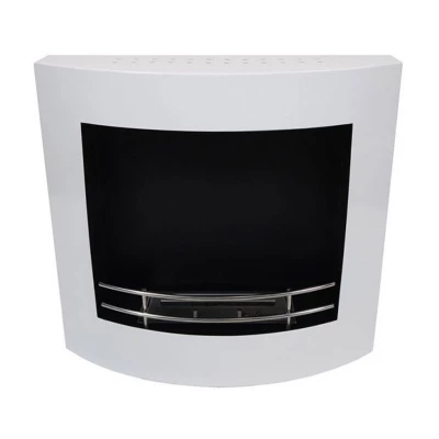 bio chimenea en blanco Chimenea bioetanol curvada de pared en blanco de ScandiFlames