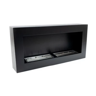 Chimenea Doble de Bioetanol ScandiFlames | Montaje en Pared Chimenea de bioetanol doble de pared negra ScandiFlames