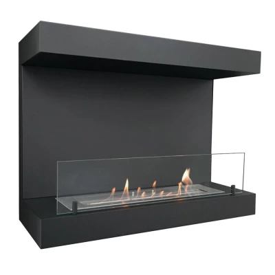 Dakota Negro - Chimenea de Bioetanol Empotrada | ScandiFlames Chimenea de bioetanol Dakota Negro de ScandiFlames empotrada en pared