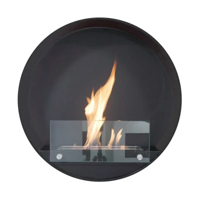 Chimenea de bioetanol diseño redondo en color negro Chimenea de bioetanol con un diseño redondo único. Chimenea de bioetanol.