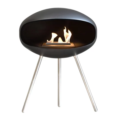 Chimenea Cocoon Terra de pie en negro mate Cocoon Terra en negro