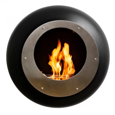 Chimenea Vellum de pared en negro mate Cocoon Vitela negro mate