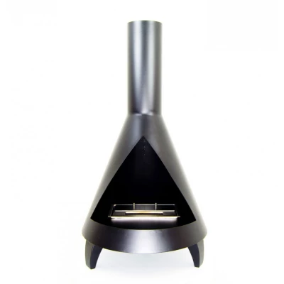 Chimenea de bioetanol autónoma en forma de estufa de leña. Salem - Chimenea de bioetanol estilo estufa de leña en acero negro de ScandiFlames