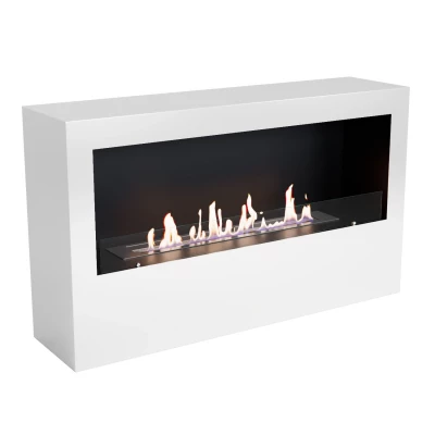 Biochimenea blanca de 4,0L Chimenea de Bioetanol para Suelo en Blanco de ScandiFlames