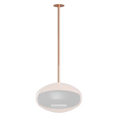 Soporte de techo y varilla para Cocoon Aeris en cobre pulido Soporte de techo y varilla para Cocoon Aeris en cobre pulido