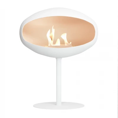 Cocoon Pedestal - Chimenea de pie en blanco mate Cocoon Pedestal - Chimenea de pie en blanco mate