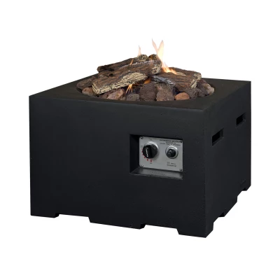 Mesa en Negra con para ma cuadrada Mesa Chimenea Cocoon Cuadrada Negra de Happy Cocooning para exteriores