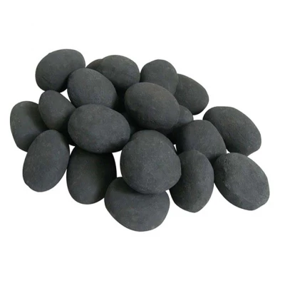 24 piedras negras de cerámica para decorar. Piedras de cerámica negras para decoración de chimeneas de bioetanol