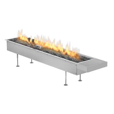 Quemador de gas Planika Galio para exteriores con control manual Hoguera de GAS para jardín alargada para acoplar a base y decorar con piedras