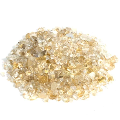 Piedra decorativa - vidrio dorado | Accesorios para chimeneas Piedra decorativa de vidrio dorado para chimeneas de gas al aire libre