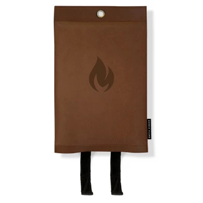 Manta ignífuga apagafuegos con funda marrón oscuro Manta ignífuga apagafuegos con funda marrón oscuro