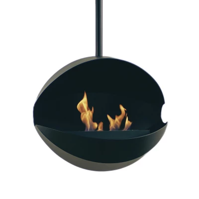 Nordlys Denmark Pendel: Chimenea de Bioetanol Colgante de Techo Eclipse Pendel: chimenea esférica de techo en color negro de Nordlys Denmark