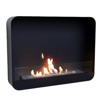 Chimenea Bioetanol Ohio 80 Negra | Diseño Compacto Chimenea de bioetanol empotrada Ohio 80 en negro montada en pared