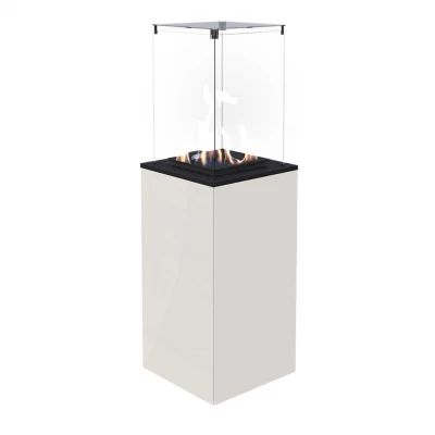 Deluxe Patio outdoor chimenea de gas - blanco | Kratki Deluxe Patio estufa de exterior chimenea de gas - blanco