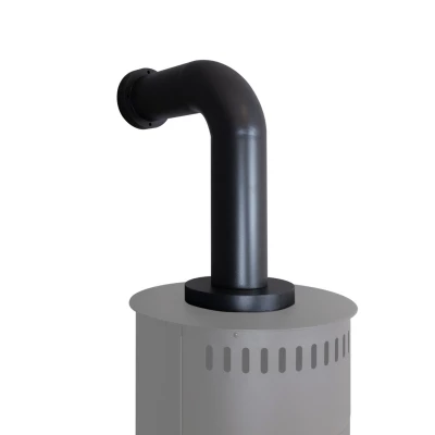 Falso conducto curbado para chimeneas de bioetanol, en color negro. Altura de 52,6cm Falso conducto para chimenea de bioetanol pequeño de ScandiFlames en negro
