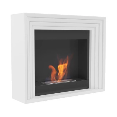 Biochimenea de libre instalación Crook 0,75L Biochimenea Crook en negro y blanco con diseño tradicional