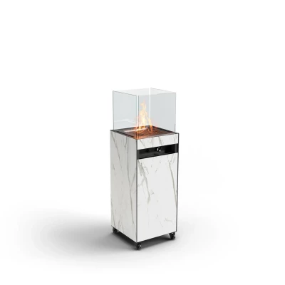 OIA Blanco - Chimenea de Gas Exterior acabado Dekton OIA Blanco Daze - Chimenea de Gas Exterior